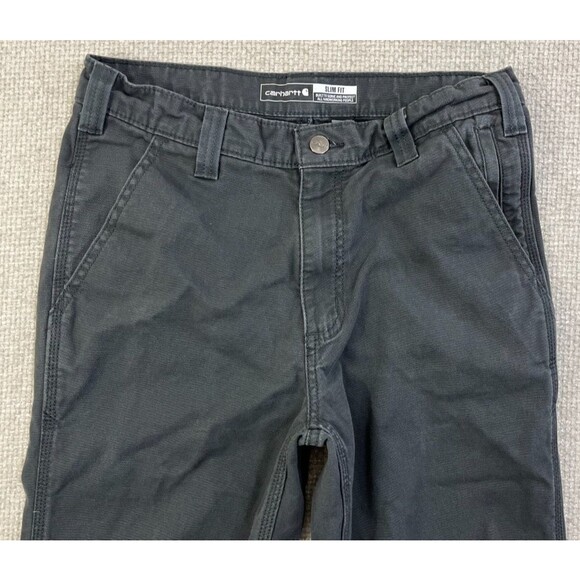 Carhartt Rugged Flex Slim Fit Pants Canvas Tapered Men's 30x31 Gray 102821 - Picture 2 of 11